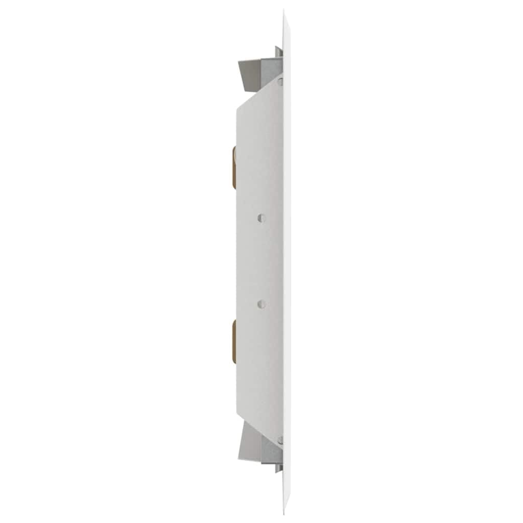 Tapa de acceso 2 unidades, color blanco, 23 x 23 x 3 cm, acero con recubrimiento en polvo con ángulo de apertura de 140°, cierre seguro para interior y exterior, inspección de puerta, escotilla