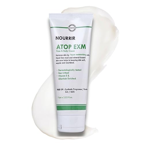 Atop Exm Hydration Cream - Soothes Sensitive Skin with Allantoin, Vitamin E & Dead Sea Minerals, Fragrance-Free, 75 ml