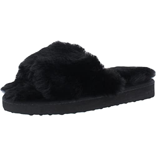 INC Womens Yuri Slippers Slip-On Slides Black 10 Medium (B,M)