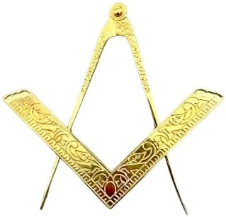 Masonic Lodge Ceremonial Large Freemason Square and Compass Premium Look - Golden