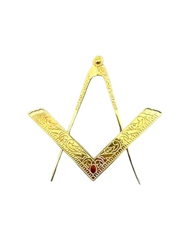 Masonic Lodge Ceremonial Large Freemason Square and Compass Premium Look - Golden