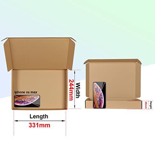 HORLIMER 25 Stück Maxibriefkarton 350x250 x 50mm DIN A4 Braun Maxibrief Versandkarton für DHL DPD GLS Hermes Warensendung, Büchersendung, Geschenkbox