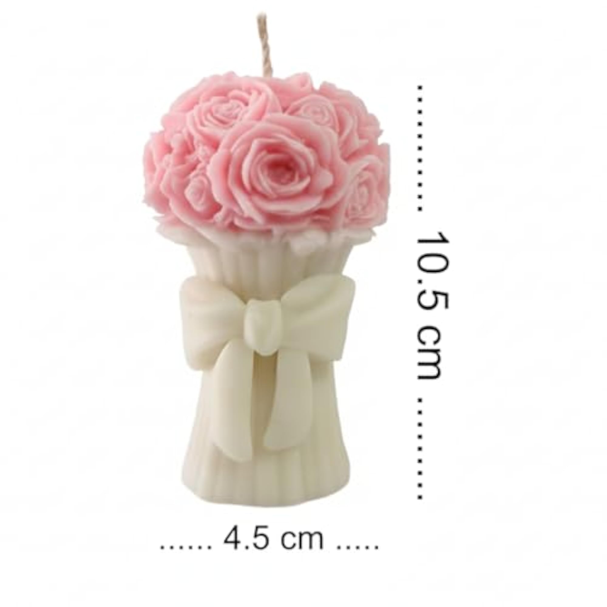 Rose Bouquet Candle, Pink and White, Decorative Flower Design