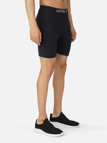 Image of Level Up Men's Compression Tights, 4-Way Stretch, Black