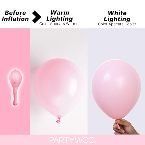 Image of PartyWoo Light Pink Balloons 100 pcs Different Sizes of 36 18 12 10 5 Inch Pastel Baby Pale Pink Balloon Arch Kit Garland for Baby Shower Valentine's Day Princess Birthday Party Decorations Pink-Y48
