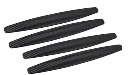 Lot de 4 Bandes de Protection Anti-Rayures adhésives universelles pour Voiture, Adhésives et Réutilisables en Caoutchouc Noir, Dimensions 40.6 x 2.7 cm,...