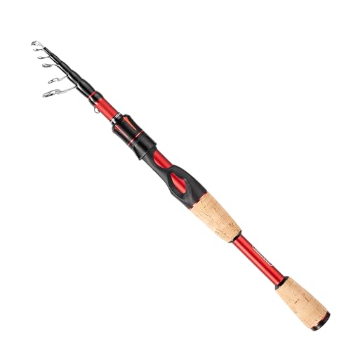 EOW XPEDITE LITE Portable Telescopic Fishing Rods & Combo, Spinning & Casting Fishing Poles, 24T Carbon Rod Blanks, Solid Carbon Tip, Split Cork Grips, Travel Rod, Combos with 5+1BB Spinning Reel