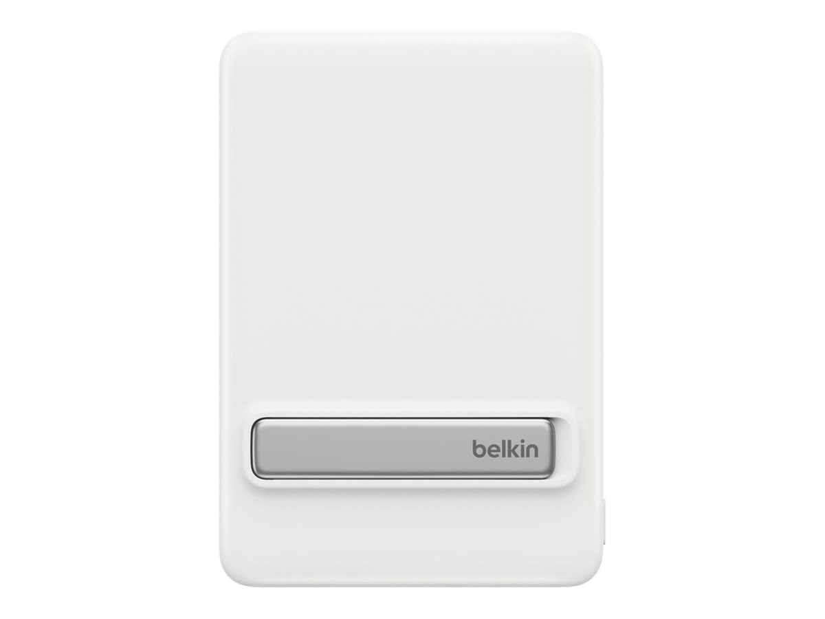 Belkin BoostCharge Batería Externa Magnética Delgada 10000mAh - Blanco | Power Bank con Soporte, Anillo Magnético, 1 Puerto USB-C, Cable Incluido, Autorizada como Equipaje de Mano, Batería Portátil