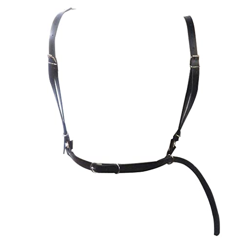 Leather Body Chest Half Harness Suspenders Black Punk Chain Belt Adjustable Straps Buckle Rings for Men Clubwear Costume4