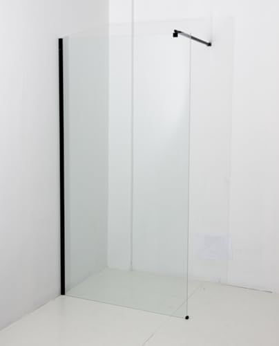 MAMPARA DE DUCHA FIJA 100x195CM DAKOTA CON PERFIL NEGRO CRISTAL 5MM 1 HOJA