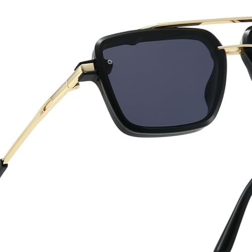 Image of Xpectrum Retro Square Aviator Sunglasses for Men Women Vintage 70s Disco Gangster Style Rectangle Glasses