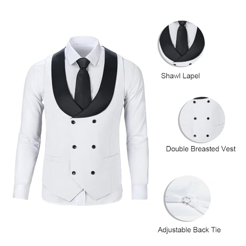 3 Piece Men's Suits,One Button Slim Fit Mens Suit,Double Breasted Suits for Men with Tie,Prom Bussiness Solid Suit4
