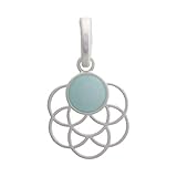 broste copenhagen blumentopf wide Aus der neuen Serenity Line SS2021 Charm Blume des Lebens matt versilbert mit Aquamarine