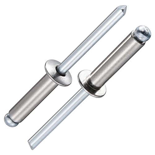 Image of Wensilon (100Pcs)1 /4 inchx5 /8 inch stainless steel blind pro Rivets,Steel handle and stainless steel mandrel