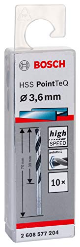 Bosch Accessories Professional 10 Stück HSS Spiralbohrer PointTeQ (für Metall, 3,6 x 39 x 70 mm, Zubehör Bohrschrauber) – Ansicht 3