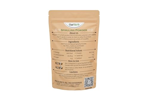 Image of Spirulina Powder (100g | 3.5 oz) | For Men & Women | Natural Superfood | Support Digestion & Skin health | Rich in Protein, Vitamins & Minerals | Boost Energy & Immunity.