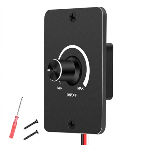 12V Dimmer Switch for RV LED Lights High Side PWM Dimming Controller with Rotary Knob 5A 120W 12-24V for Camper Boat Trailer Interior (Includes Screwdriver)