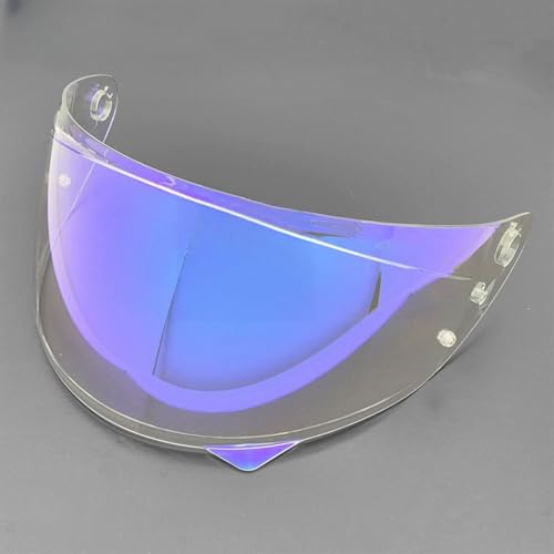 HJC C10オートバイヘルメットバイザーレンズオートバイバイザーシールド広角ビューヘルメットバイザー天候乗馬用 アップグレードオートバイヘルメットバイザー耐傷性オートバイバイザーヘルメット バイザー (ライトブラック) (オーロラブルー)