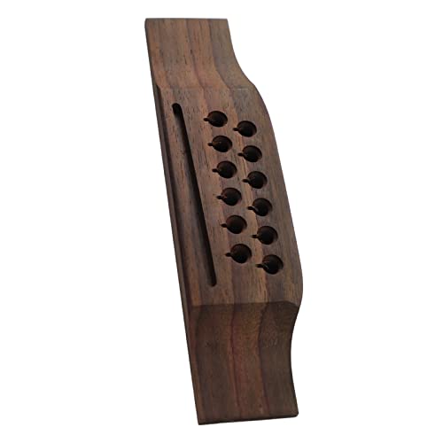 Zerodis 12 String Guitar Bridge Replacement Kit, Precision-Crafted Rosewood & Plastic, Includes 12 Pins, Bridge, Nut, Saddle - Image 2