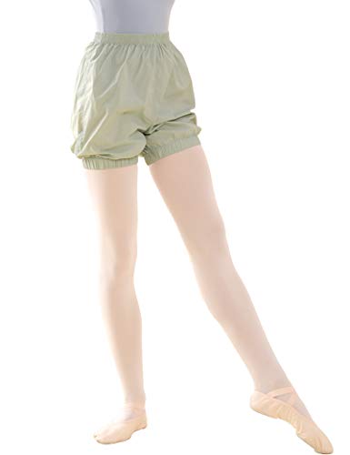 Daydance Green Women Ballet Shorts Ripstop Trash Bag Dance Pants for Work Out, A Size Up