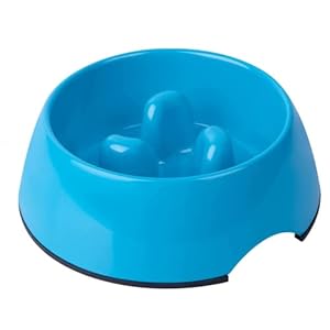 SuperDesign SUPER DESIGN Gobble-Stop Slow Feeder Dog Bowl Slow Eating Anti-Gulp BPA Free Melamine Bowl Fun Interactive Pet Bowl for Dogs Cats Puppies
