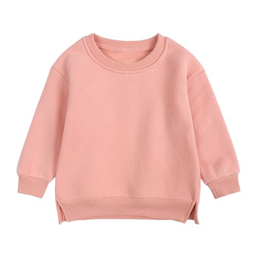 Image of YAGATA Toddler Sweatshirt Baby Boys Girls Long Sleeve Shirts Kids Cotton Solid Fall Winter Pullover Tee Tops Blouse