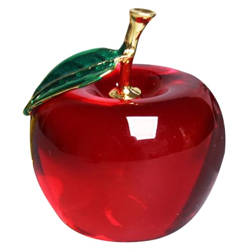 TOYANDONA Figurine en forme de pomme en cristal - Décoration de bureau rouge - Fabrication stable...