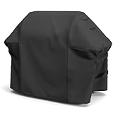 SHINESTAR Grill Cover for Weber Genesis II 300 Series, Heavy Duty Gas Grill Cover with Double Straps and Built-in Vents, Windproof & Waterproof, Black