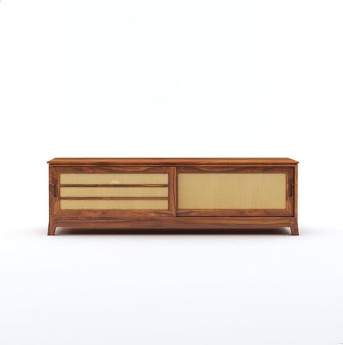 Image of Solid Rosewood Sheehsam TV Entertainment Unit| TV Stand Table| Sideboard Cabinet| Wooen TV Cabinet with Storage for Living Room & Office -Teak1