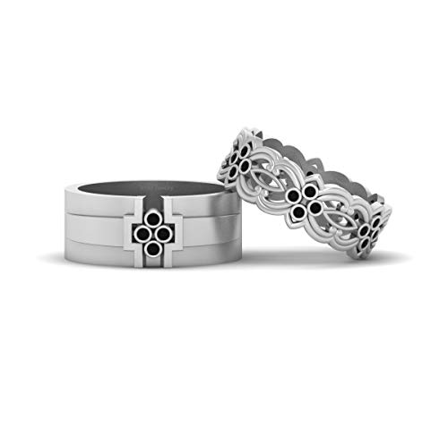 Alliance celtique argent 925 et diamant noir d'exception pour homme - 2