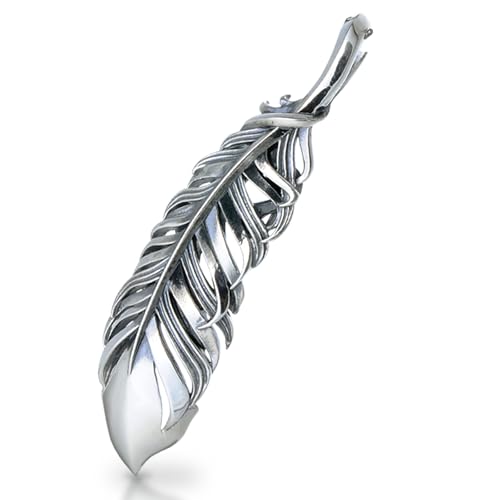 [エムズコレクション] シルバー ネックレス 羽根 フェザー メンズ 彼氏 男性 誕生日 プレゼント ギフト (チェーンなし)