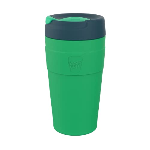 KeepCup Traveller, Reusable Coffee Cup Travel Mug - Vacuum Insulated Stainless Steel Cup with Leakproof Sipper Lid - 16oz / 454ml - Calenture