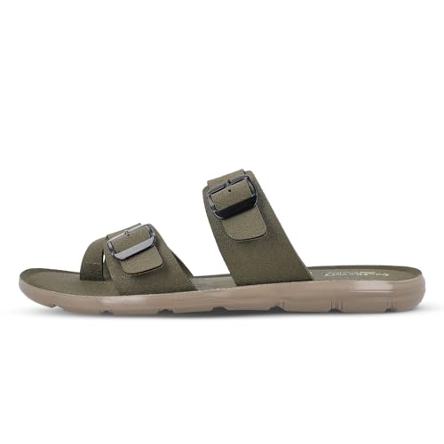 Image of WALKAROO Men's Fashion Sandal with Cushion Sole, Toe Seperator, Dual Buckle Straps - WGR53230