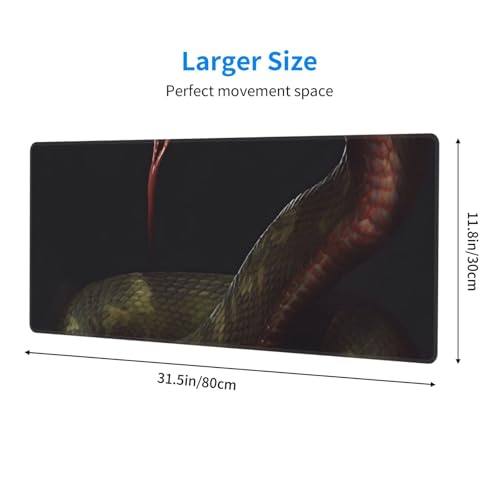 Tapis de souris de jeu étendu avec motif serpent et bords cousus
