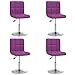 UnfadeMemory Sgabello da Bar con Schienale, Sedia per Sala da Pranzo, Sedie Cucina Alta, Regolabile e Girevole, Seduta da Salotto in Similpelle (Viola, 4 pz)