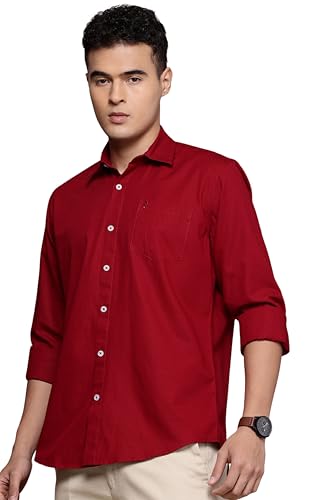 Image of Men's Cotton Linen Solid Shirt | Slim Fit Full Sleeve Casual Shirt | Lightweight | Breaethable | Stylish