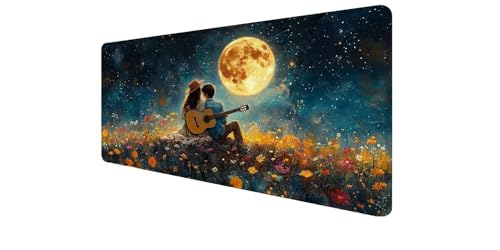 Tapis de souris XXL gaming 1000x400mm étanche motif Couple pour bureau