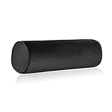Tinbolunce Memory Foam Roll Pillow for Knee/Leg/Neck - Full Moon Bolster/Round Cylinder Pillow for Sleeping on Side or Back - Removable Cooling Cover Length 18' x 6' Diameter (Black)