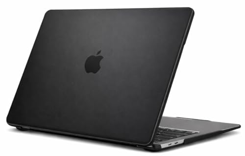 Image of Meyaar Anti-Cracking Hard Shell Case Compatible with MacBook Air 15 inch M4 2025 2024 2023 Release A3241 M3 A3114 M2 A2941 Anti-Fingerprint Soft TPU Bumper(Frosted Black)