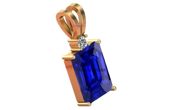 sidharth gems 10.25 Ratti Blue Sapphire Locket (Nilam/Neelam Stone) Rashi Ratan Panchdhatu Gold Plated Pendant Certified Gemstone for Men & Women-picture-52