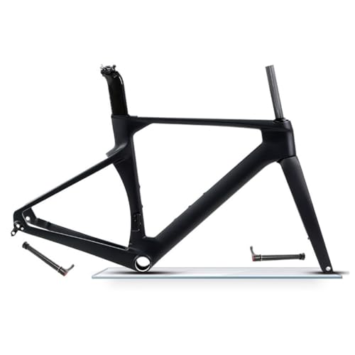 HIMALO Carbon Rennrad-Rahmensatz 700c Scheibenbremse Rennrad Rahmen 43.5/46/48/50/52/54/56cm Leichter Rahmen Steckachse 100mm/142mm Interne Verlegung (Size : 54CM)