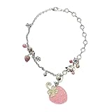 Adorable collier avec pendentif en forme de fraise fabriqué à partir d'alliage et d'acrylique vif, avec une chaîne réglable pour un style personnalisé, parfait comme accessoire de bijoux tendance pour un usage quotidien