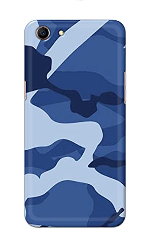 Image of Printed Hard Back Cover Case for Oppo A83 Back Cover (Army Blue Pattern) -702