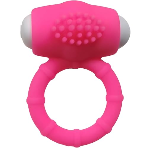 Anillo Vibrador para Parejas – Silicona Suave Vibradorador Potente Estimulación Masculina y Clitoriana – Resistente al Agua Rosa