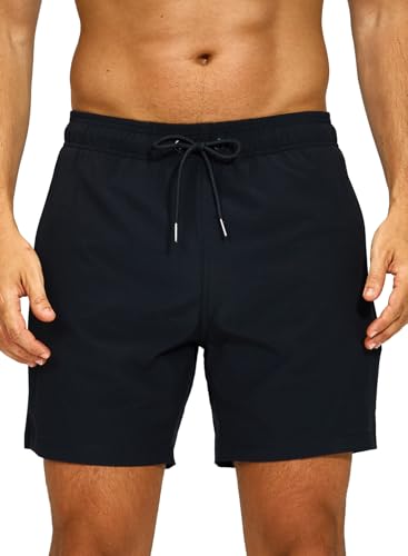 MIZOK Mens Bathing Suit Swim Trunk Quick Dry 7 Inch Inseam Board Short with Compression Liner2