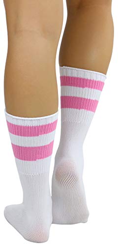 Image of ToBeInStyle Women's Acrylic Ankle Hi With Double Stripe Top Crew Fun Athletic Socks