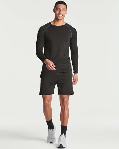 Image of Real Essentials 4 Pack: Men's Compression Long-Sleeve T-Shirt Athletic Cold Weather Baselayer (Available in Big & Tall)