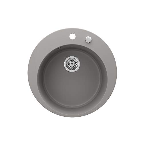 Bergström Spülbecken, Spüle aus Granit, Beton, 50.5 x 50.5 cm Rund