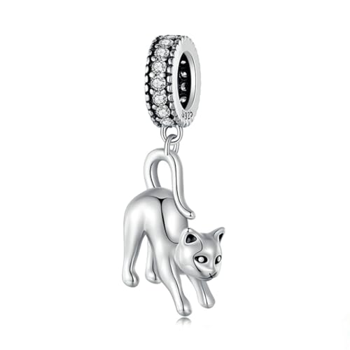 Pendentif chat argent 925 animal porte-bonheur à porter au quotidien sur collier