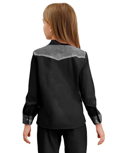 renvena Girls Western Cowgirl Fringe Shirt Long Sleeve Sequin Tassel Shirt Retro Casual Blouse Top4